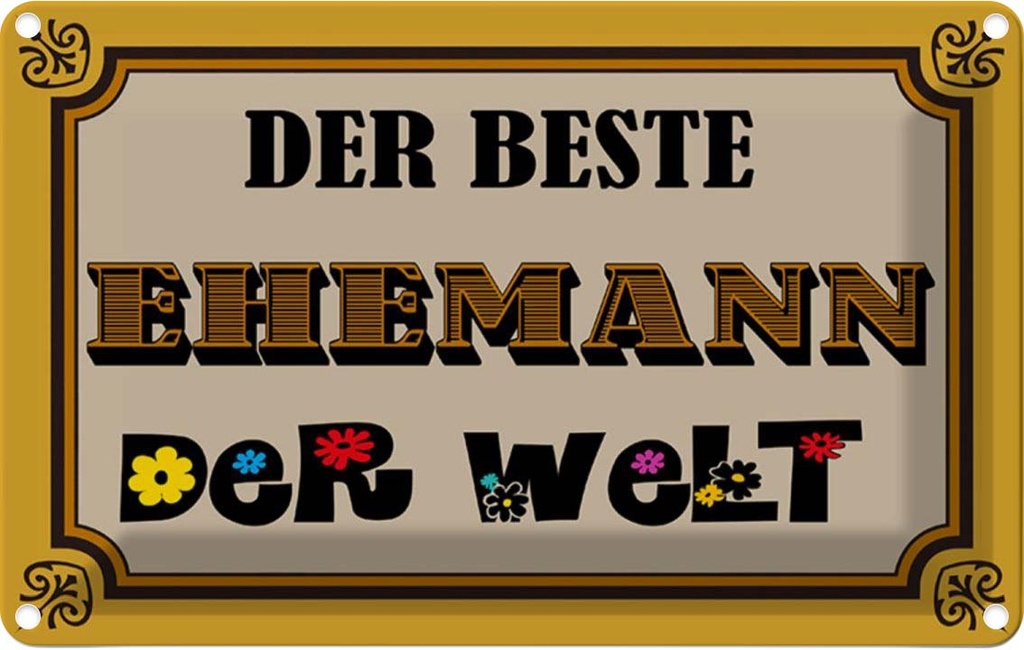 [LA-112267-1812] Blechschild 12x18 cm der beste Ehemann Welt Familie Freunde
