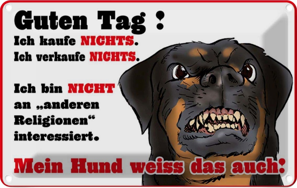 [LA-112277-1812] Blechschild 12x18 cm kaufe nichts Mein Hund weiß das Tier Haustier