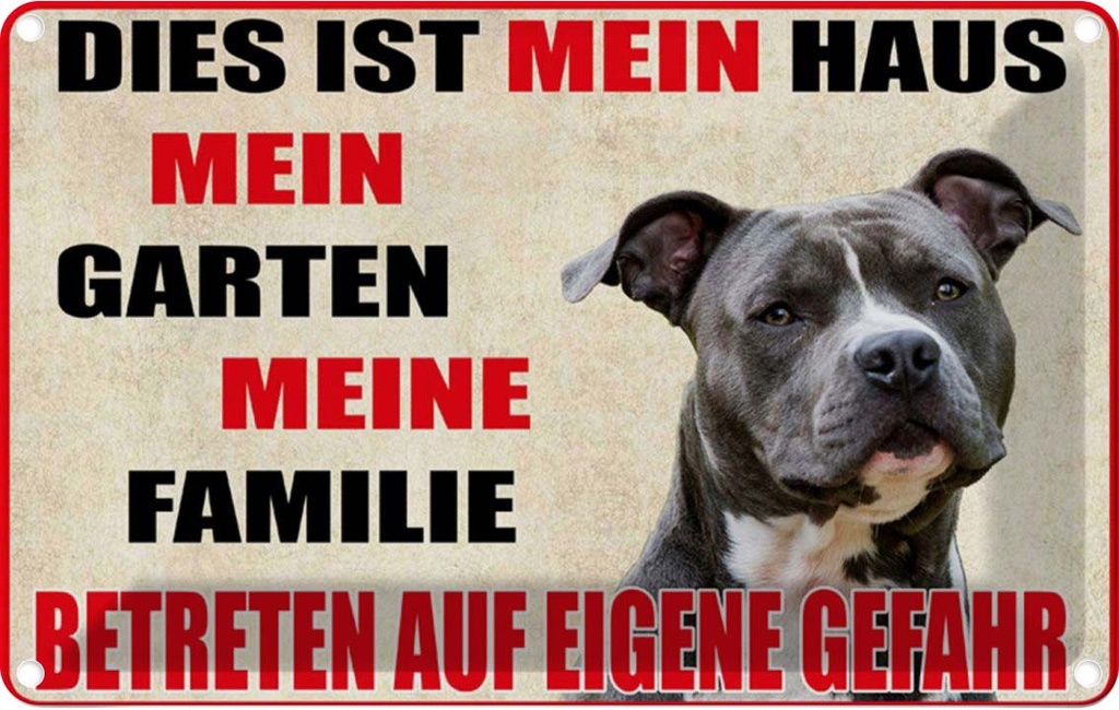 [LA-112282-1812] Blechschild 12x18 cm Hund dies ist mein Haus Garten Tier Haustier