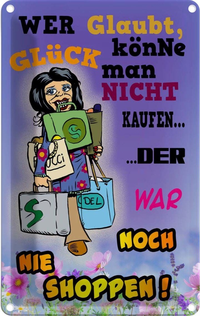 [LA-112313-1812] Blechschild 18x12 cm wer glaubt Glück könne man nicht Spruch Zitat