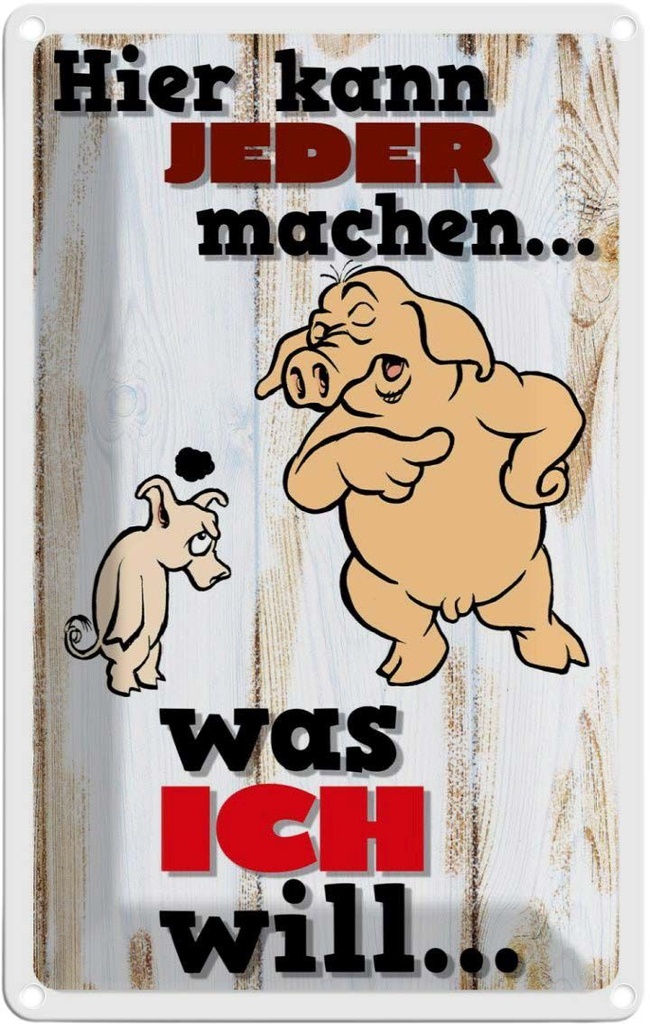 [LA-112314-1812] Blechschild 18x12 cm hier kann jeder machen was ich Dekoration Spruch Zitat