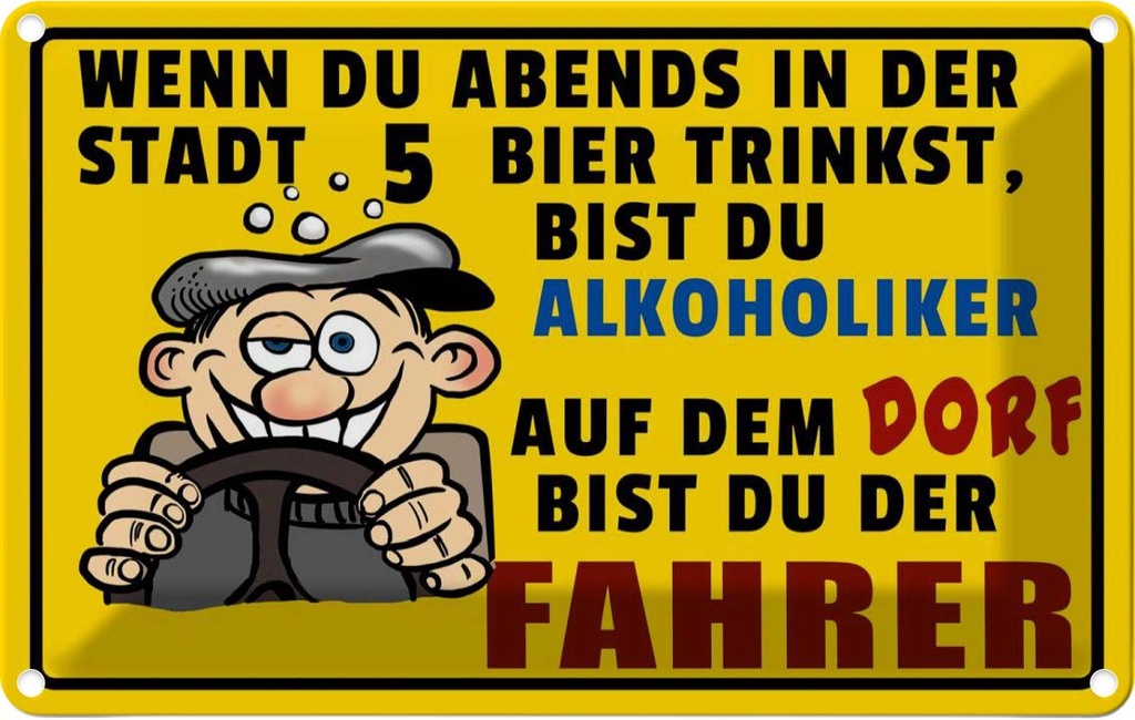 [LA-112356-1812] Blechschild 12x18 cm wenn du abends 5 Bier trinkst Essen Trinken
