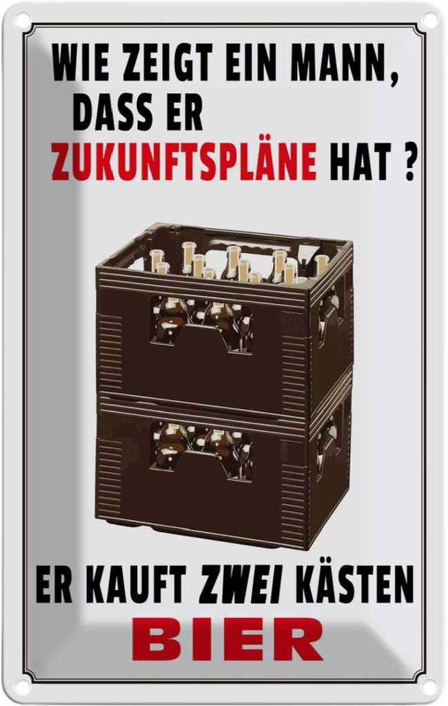 [LA-112357-1812] Blechschild 18x12 cm wie zeigt ein Mann Zukunftspläne Spruch Zitat