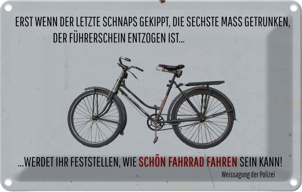 [LA-112362-1812] Blechschild 12x18 cm wenn der letzte Schnaps gekippt Spruch Zitat