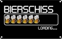 Blechschild 12x18 cm Alkohol Bierschiss Loading 6 Biergläser Spruch Zitat