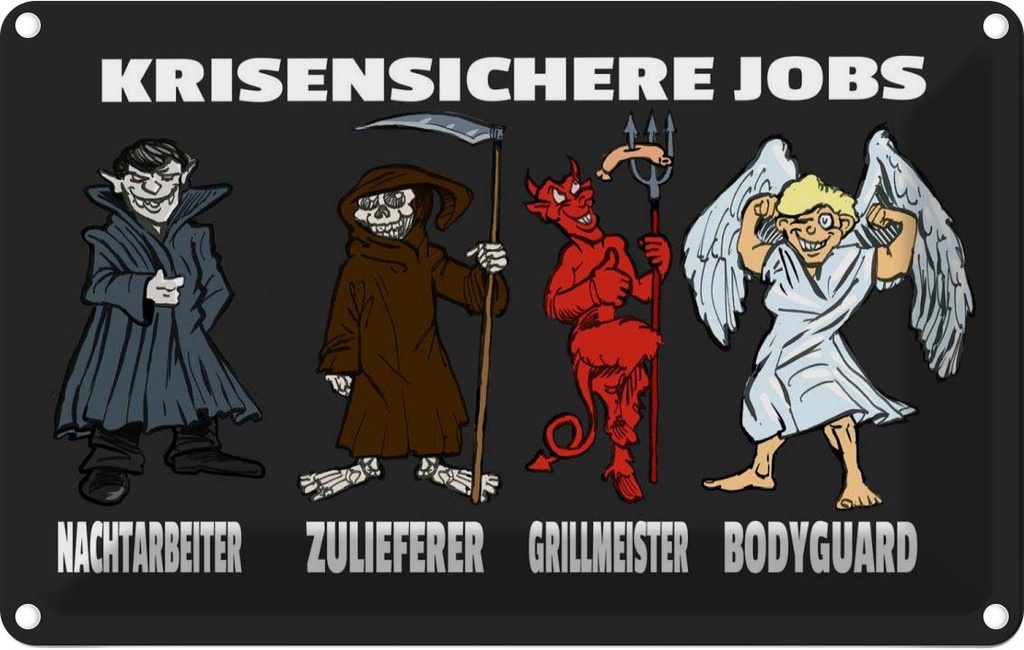 [LA-112369-1812] Blechschild 12x18 cm krisensichere Jobs Nachtarbeiter Beruf Arbeit