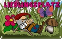 Blechschild 12x18 cm Lieblingsplatz Zwerg im Garten Witz Humor Lustig Spaß Dekoration