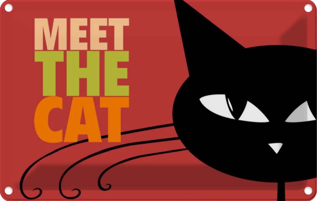 [LA-112433-1812] Blechschild 12x18 cm Katze Meet the cat Tier Haustier