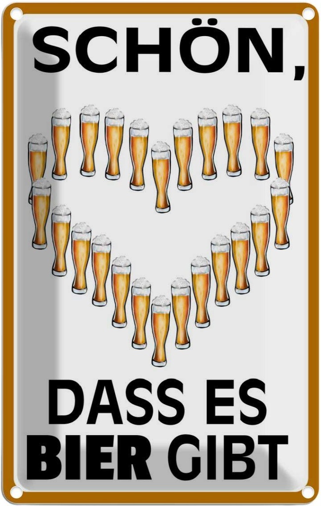 [LA-112468-1812] Blechschild 18x12 cm schön dass es Bier gibt Essen Trinken
