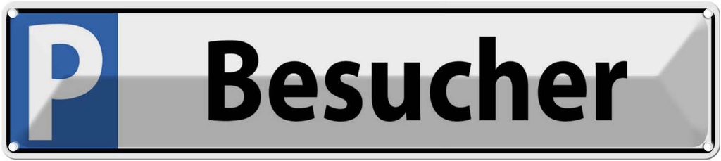 [LA-120294] Blechschild 10x46 cm Besucher Parkplatzschild