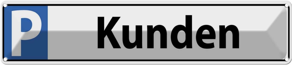 [LA-120296] Blechschild 10x46 cm Kunden Parkplatzschild