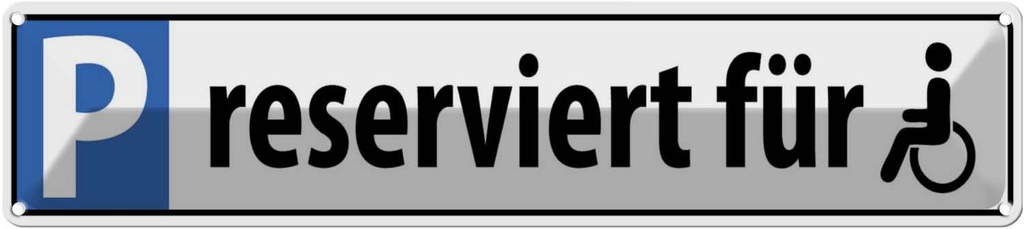 [LA-120309] Blechschild 10x46 cm reserviert für Straßenschild