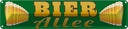 Blechschild 10x46 cm Bier Allee Alkohol Essen Trinken Bar Club