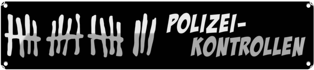 [LA-120382] Blechschild 10x46 cm Polizei-Kontrollen Dekoration