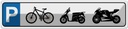 Blechschild 10x46 cm Parkplatz Fahrrad Mofa Motorrad Parkplatzschild