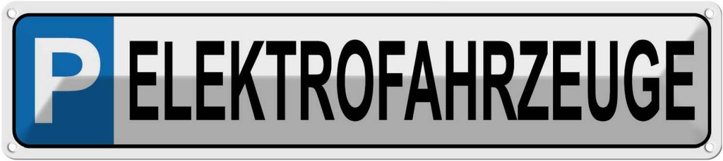[LA-120395] Blechschild 10x46 cm Parkplatz Elektrofahrzeuge Parkplatzschild