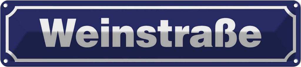 [LA-120424] Blechschild 10x46 cm Weinstraße Straßenschild Abenteuer Reisen Urlaub