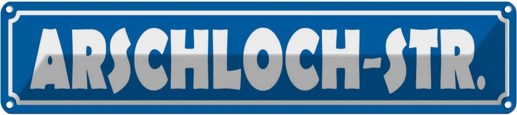 [LA-120428] Blechschild 10x46 cm Arschloch Straße Abenteuer Reisen Stadt Urlaub