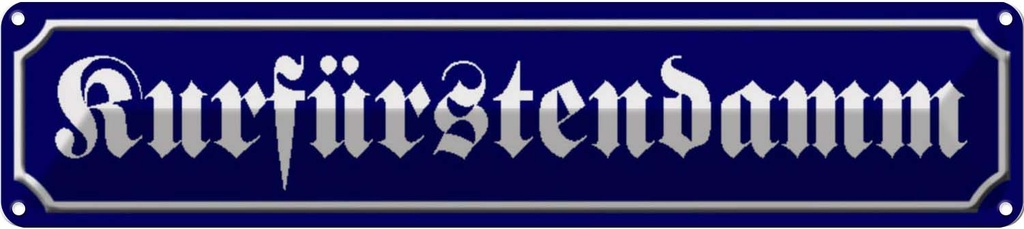 [LA-120446] Blechschild 10x46 cm Kurfürstendamm Berlin Abenteuer Reisen Straße Stadt Urlaub