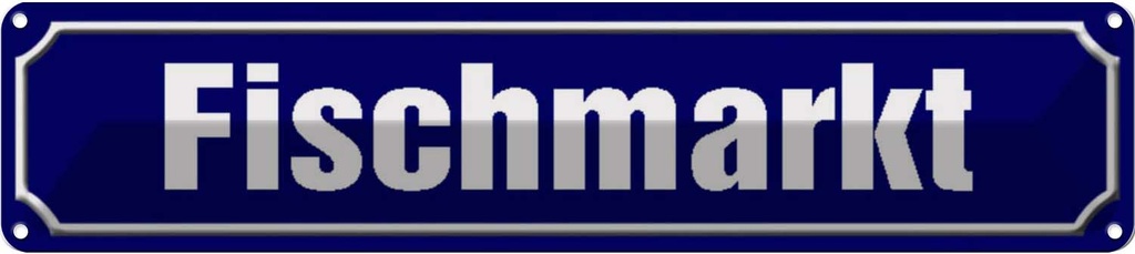[LA-120447] Blechschild 10x46 cm Fischmarkt Hofladen Marktstand Laden