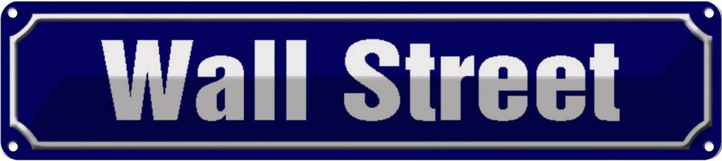 [LA-120448] Blechschild 10x46 cm Wall Street New York Abenteuer Reisen Amerika USA Urlaub
