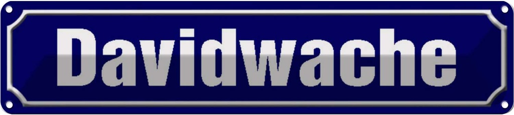 [LA-120449] Blechschild 10x46 cm Davidwache Hamburg Abenteuer Reisen Straße Stadt Urlaub