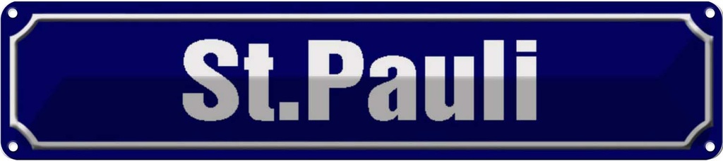 [LA-120450] Blechschild 10x46 cm St. Pauli Hamburg Abenteuer Reisen Straße Stadt Urlaub