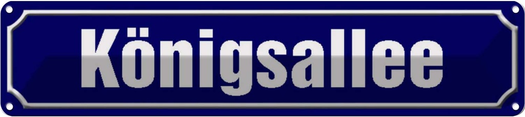 [LA-120452] Blechschild 10x46 cm Königsallee Düsseldorf Abenteuer Reisen Straße Stadt Urlaub