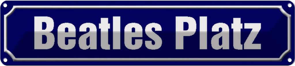 [LA-120453] Blechschild 10x46 cm Beatles Platz Hamburg Abenteuer Reisen Straße Stadt Urlaub