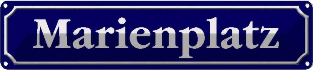 [LA-120458] Blechschild 10x46 cm Marienplatz München Abenteuer Reisen Straße Stadt Urlaub