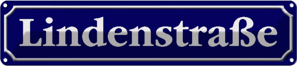 [LA-120459] Blechschild 10x46 cm Lindenstraße Straßenschild Abenteuer Reisen Urlaub