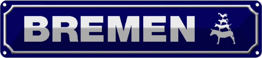 [LA-120486] Blechschild 10x46 cm Bremen Wappen Flagge Abenteuer Reisen Urlaub