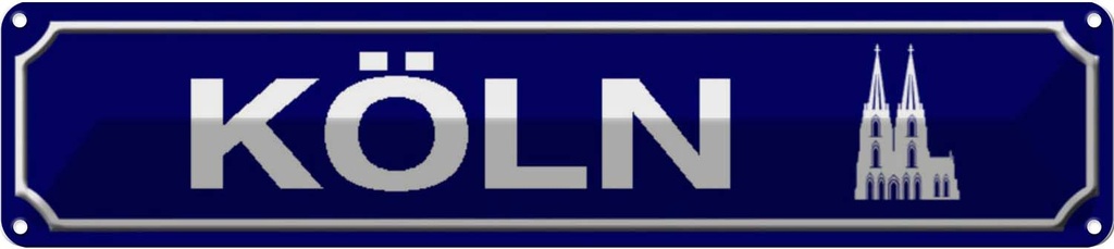 [LA-120489] Blechschild 10x46 cm Köln Wappen Flagge Abenteuer Reisen Urlaub