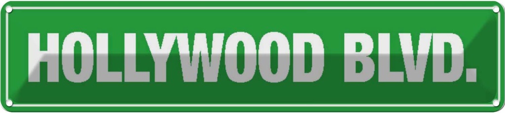 [LA-120497] Blechschild 10x46 cm HOLLYWOOD BLVD Amerika USA