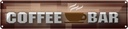 Blechschild 10x46 cm Kaffee Coffee Bar Cafe Terrasse Essen Trinken Club Alkohol