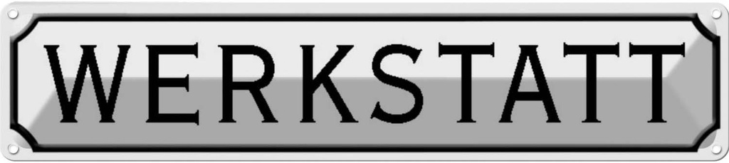 [LA-120527] Blechschild 10x46 cm Werkstatt Handwerker Auto Garage