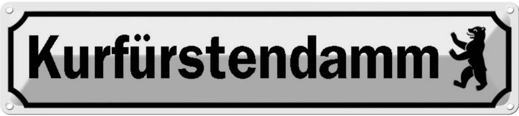 [LA-120576] Blechschild 10x46 cm Kurfürstendamm Berlin Abenteuer Reisen Straße Stadt Urlaub