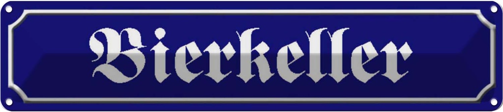 [LA-120591] Blechschild 10x46 cm Bierkeller Bier Bar Küche Essen Trinken Club Alkohol