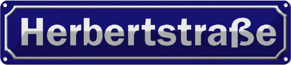[LA-120601] Blechschild 10x46 cm Herbertstraße Hamburg Abenteuer Reisen Straße Stadt Urlaub