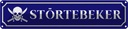 Blechschild 10x46 cm Störteneker mit Totenkopf Dekoration