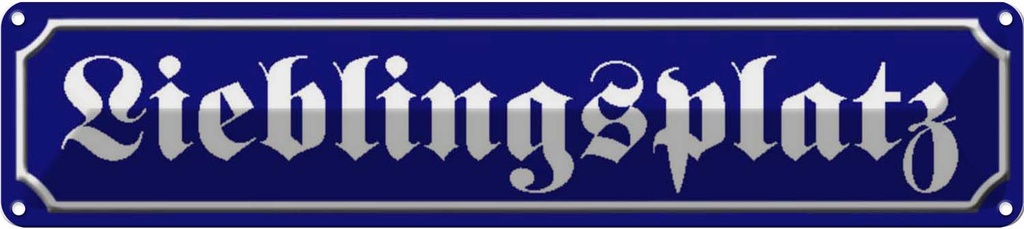 [LA-120611] Blechschild 10x46 cm Libelingsplatz Dekoration