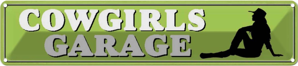 [LA-120639] Blechschild 10x46 cm Pinup Cowgirls Garage Pin Up