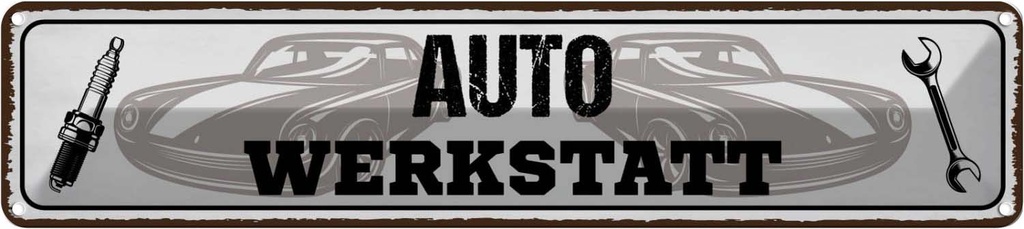 [LA-120656] Blechschild 10x46 cm Auto Werkstatt Werkzeug Amerika USA