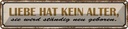 Blechschild 10x46 cm Liebe hat kein Alter sie wird Dekoration