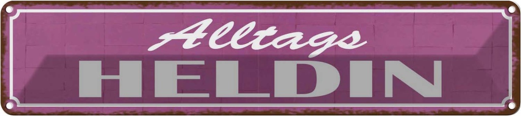 [LA-120915] Blechschild 10x46 cm Alltags Heldin Dekoration Spruch Zitat