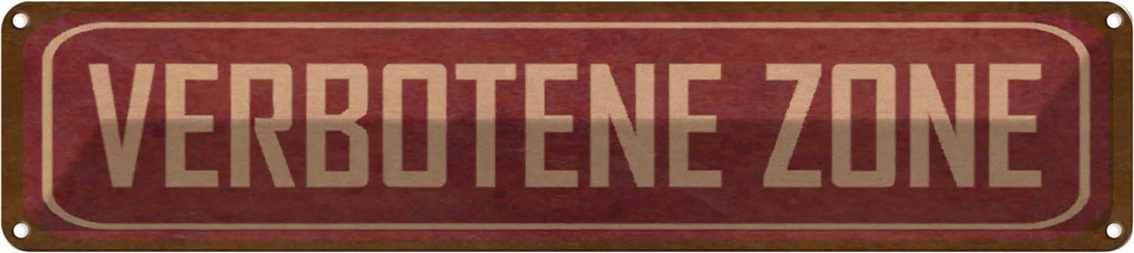 [LA-120994] Blechschild 10x46 cm verbotene Zone Warnschild Hinweisschild Sicherheit Vorsicht