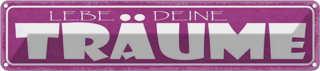 [LA-121548] Blechschild 10x46 cm liebe deine Träume Dekoration