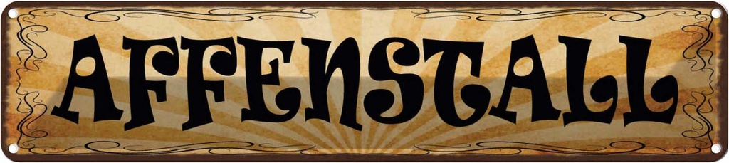 [LA-129594] Blechschild 10x46 cm Affenstall Witz Humor Lustig Spaß