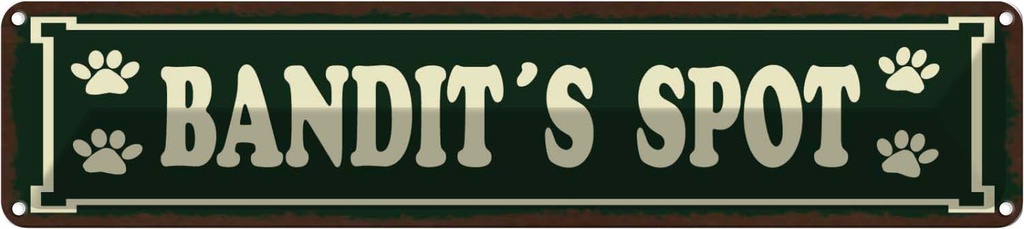 [LA-129626] Blechschild 10x46 cm Tiere Bandit`s spot