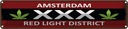 Blechschild 10x46 cm Amsterdam XXX red light district